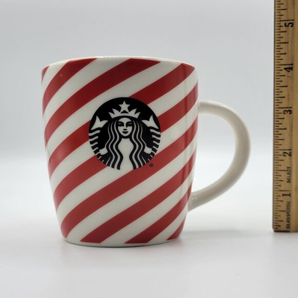 Starbucks Candy Cane Red & White Striped Ceramic Coffee Mug 12 Oz - Picture 8 of 8